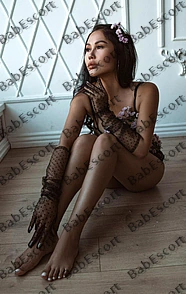 Rabiya 30 year old Kazakh, Asian, Slim, Black, Long, Breast size D escort in Dubai thumbnail 3